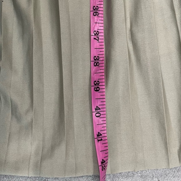 [S]H&M Dusty Green Sleeveless Pleated Dress Drawstring - Picture 6 of 9